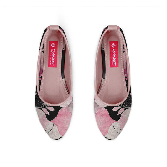 Rose Round Toe Shoe Pink and black - CANVAEGYPT