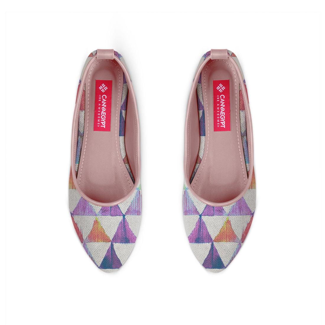 Rose Round Toe Shoe Rainbow triangles - CANVAEGYPT