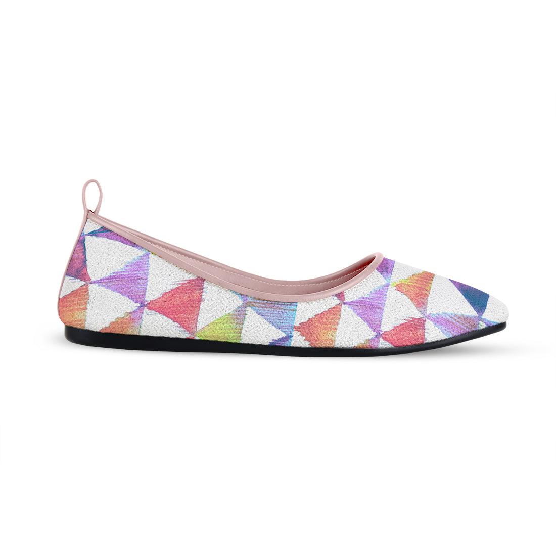 Rose Round Toe Shoe Rainbow triangles - CANVAEGYPT