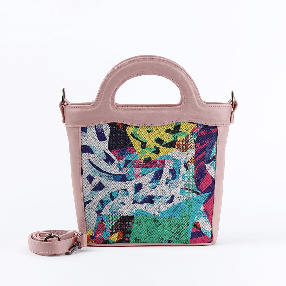Rose Top Handle Handbag Abstract Paint - CANVAEGYPT
