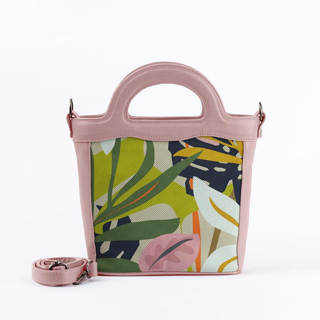 Rose Top Handle Handbag Leaves Abstract - CANVAEGYPT
