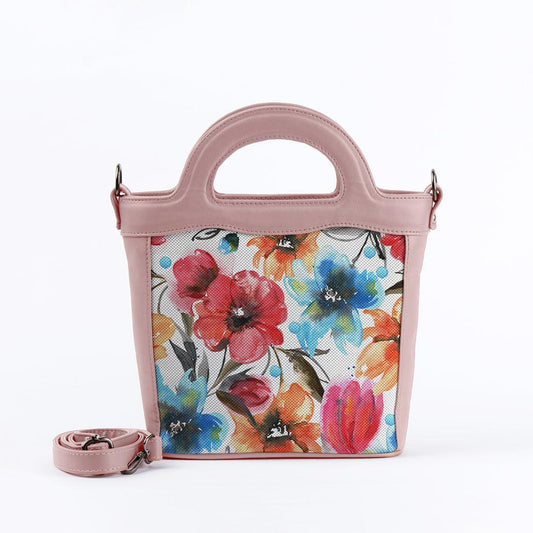 Rose Top Handle Handbag White Floral - CANVAEGYPT