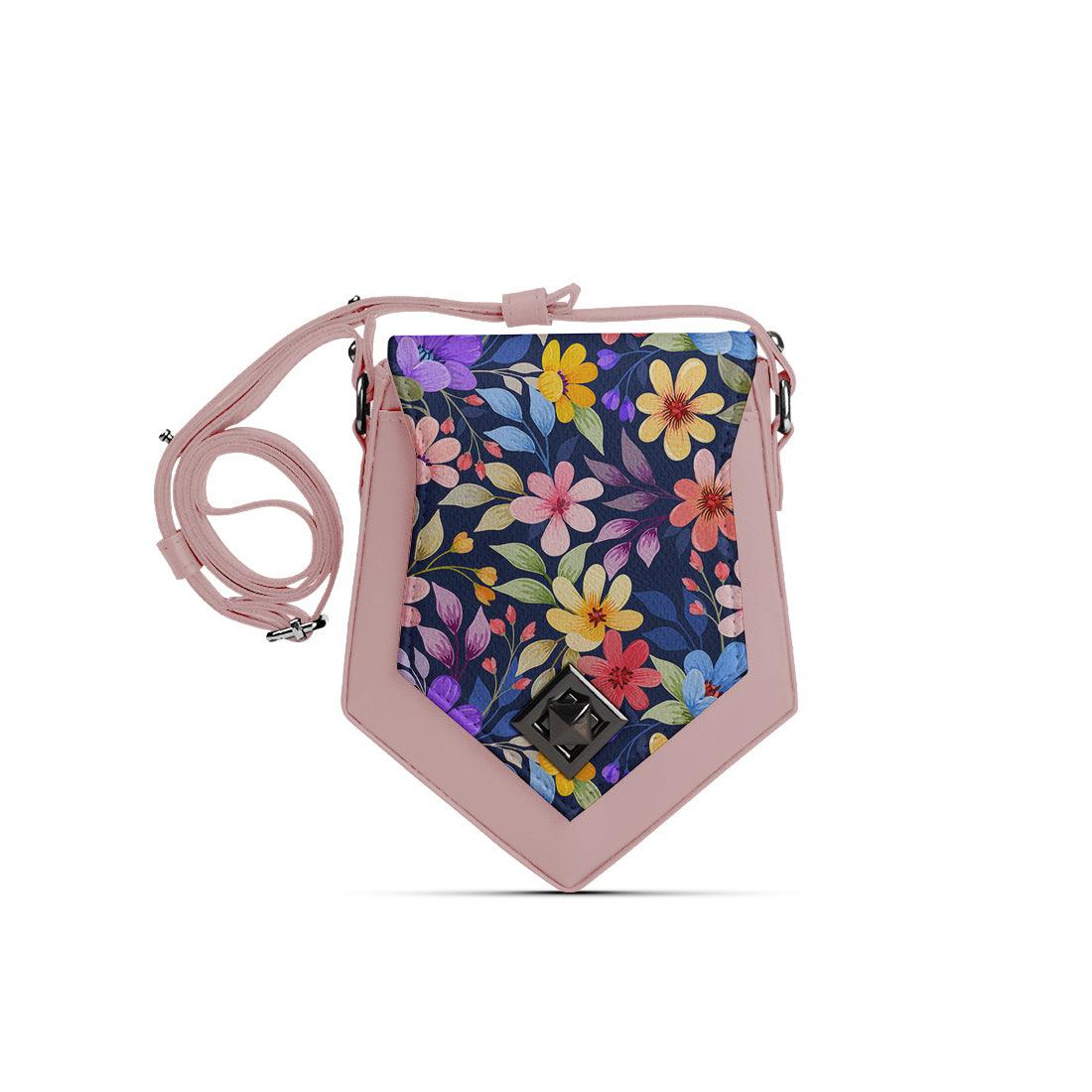 Rose Triangles Crossbag Purple Floral - CANVAEGYPT