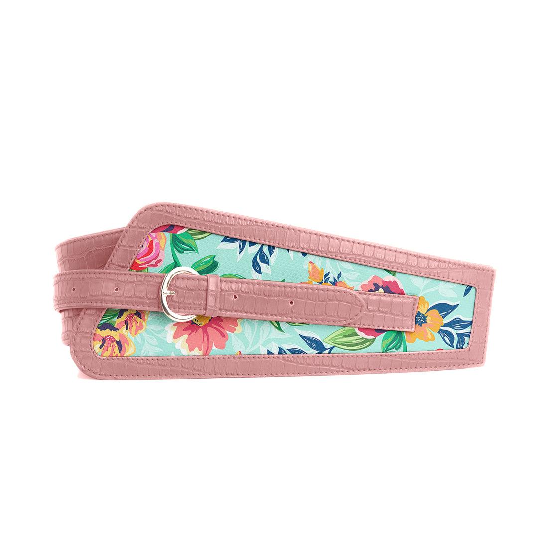 Rose Women's Belt Cyan Floral - CANVAEGYPT