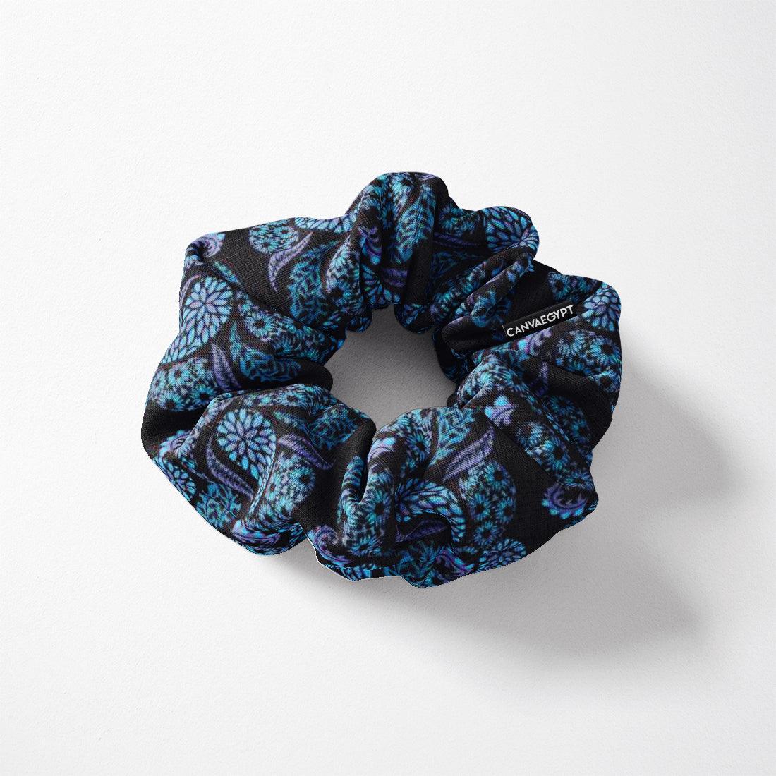 Scrunchie Black Floral - CANVAEGYPT