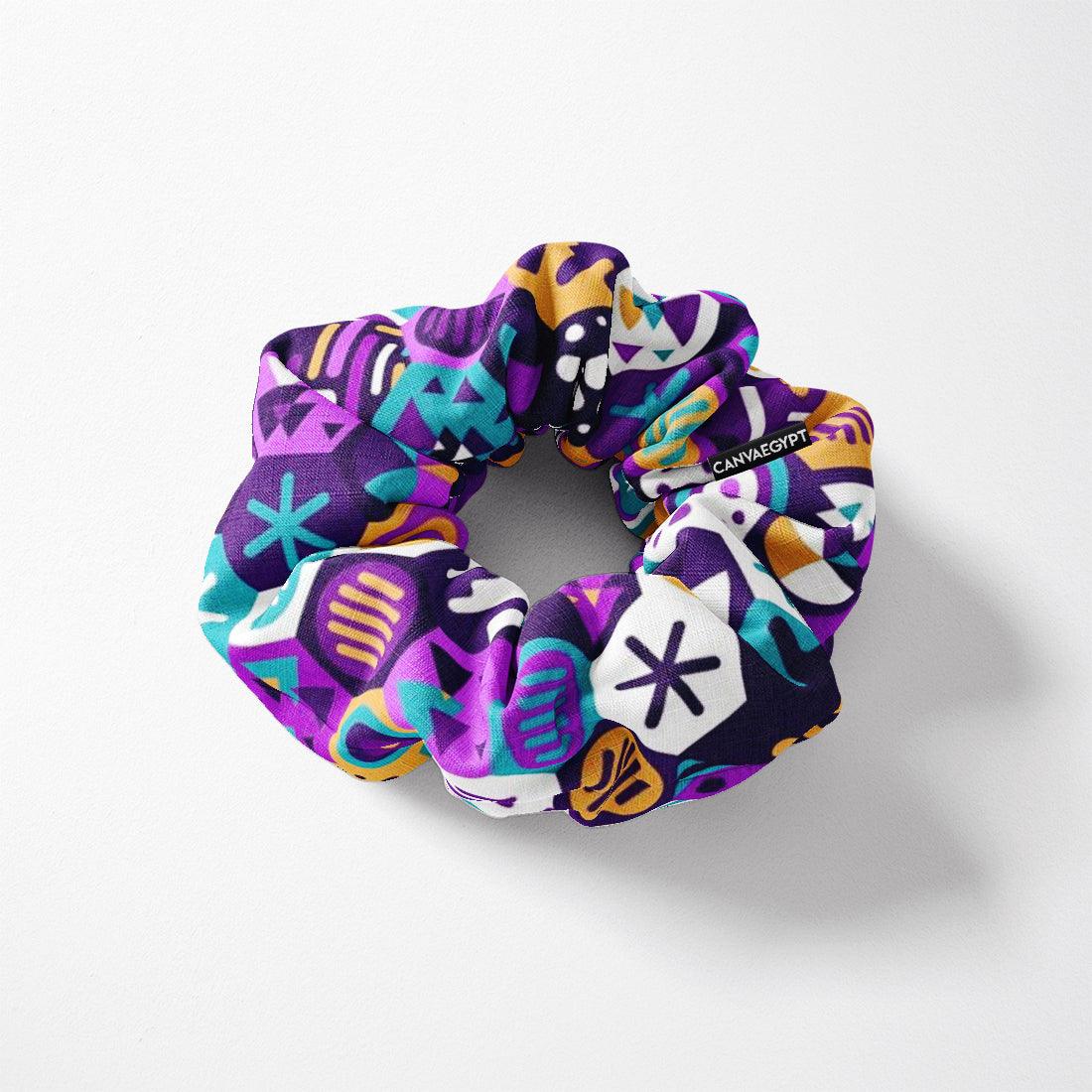 Scrunchie Purple Shapes - CANVAEGYPT
