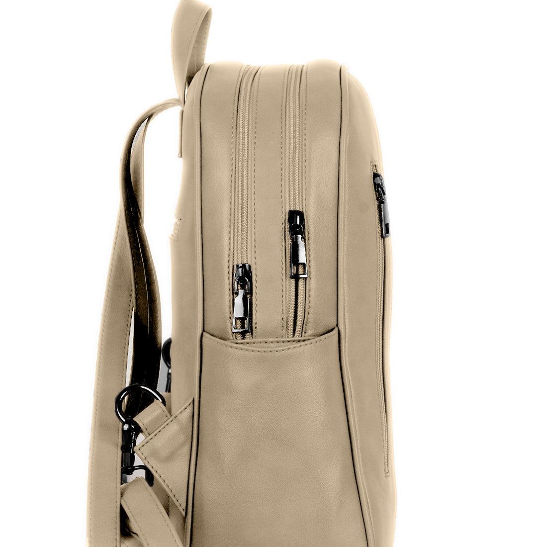 Beige Mixed Backpack White Floral - CANVAEGYPT