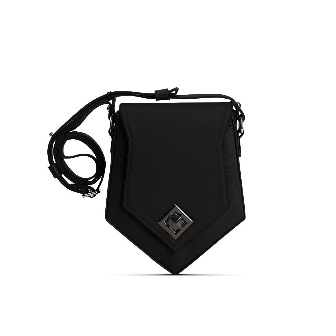 Solid Black Triangles Crossbag - CANVAEGYPT