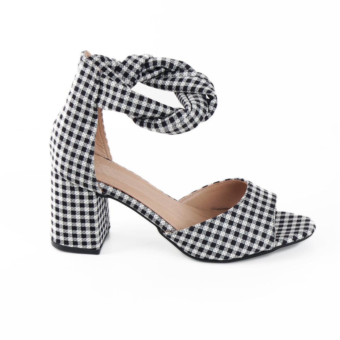 Spotted Black Chunky Heeled - CANVAEGYPT