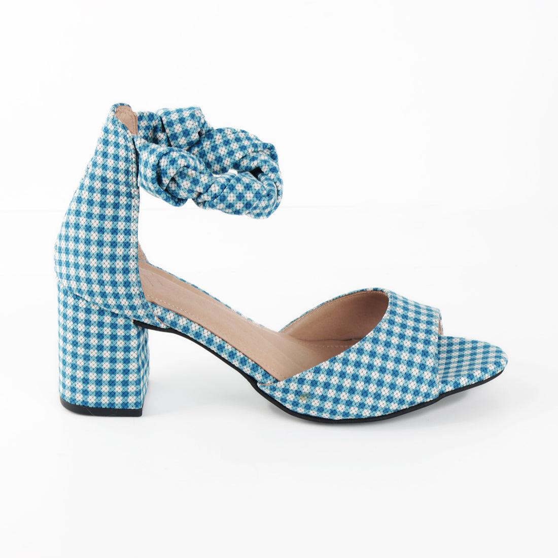 Spotted Blue Chunky Heeled - CANVAEGYPT