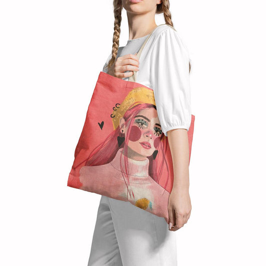 Tote Bag Lemon beret girl - CANVAEGYPT