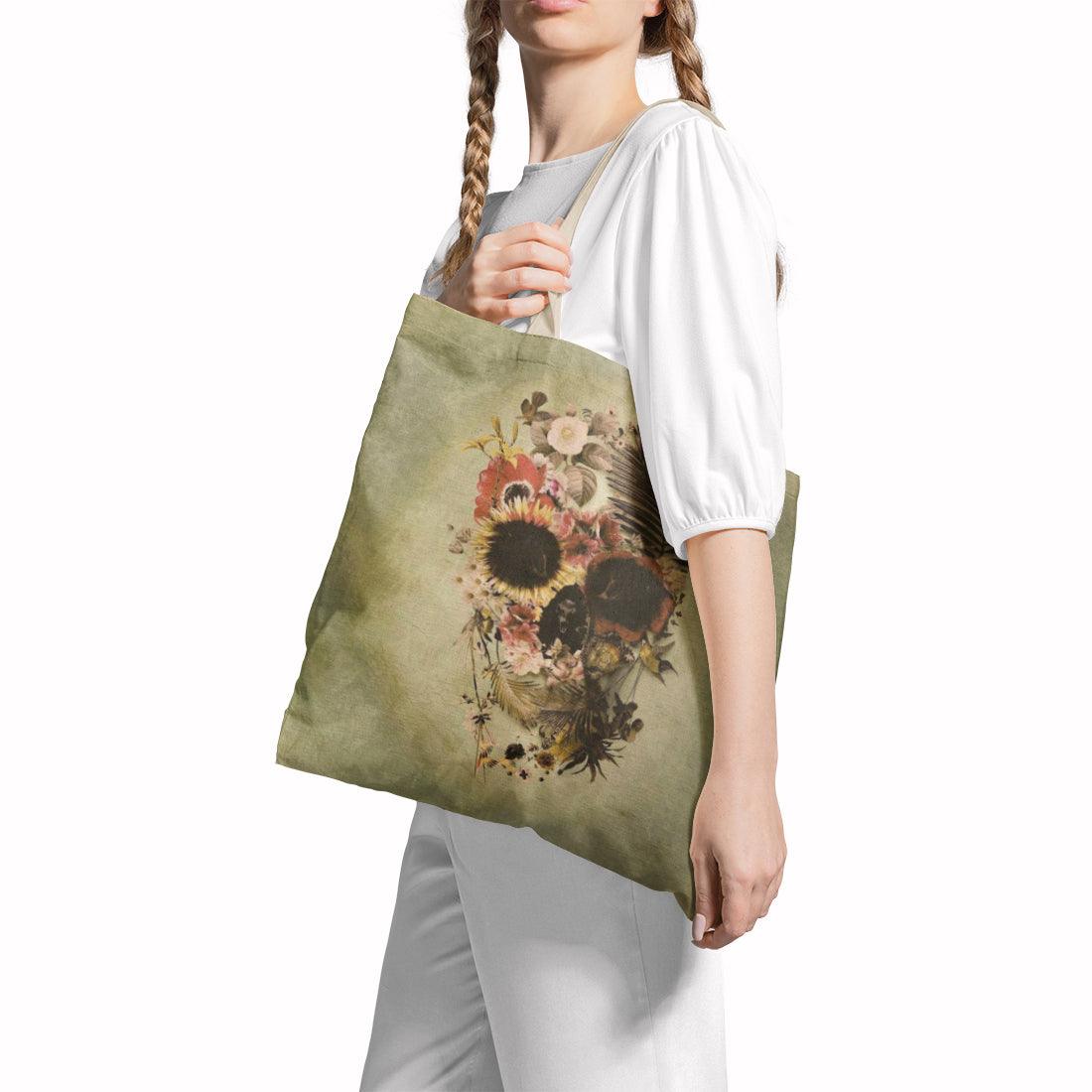 Tote Bag Skull Flower - CANVAEGYPT