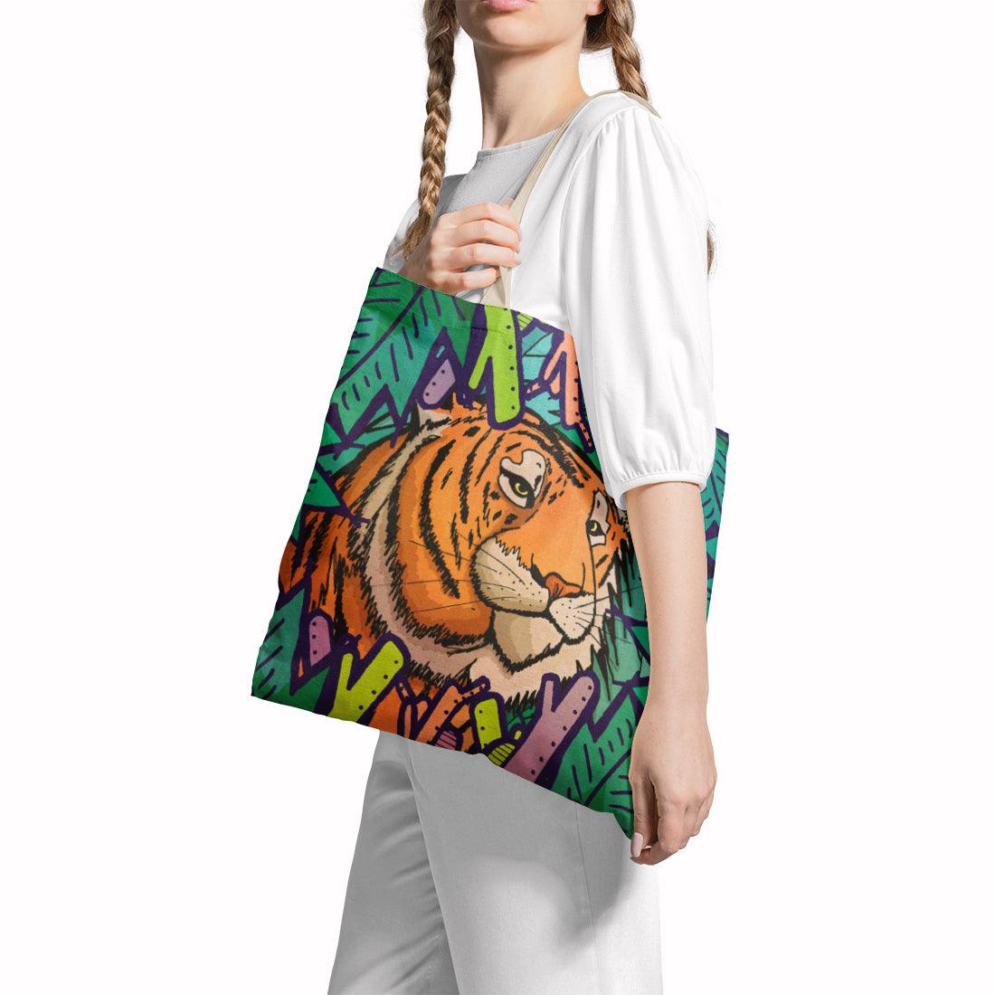 Tote Bag Tiger in the jungle - CANVAEGYPT