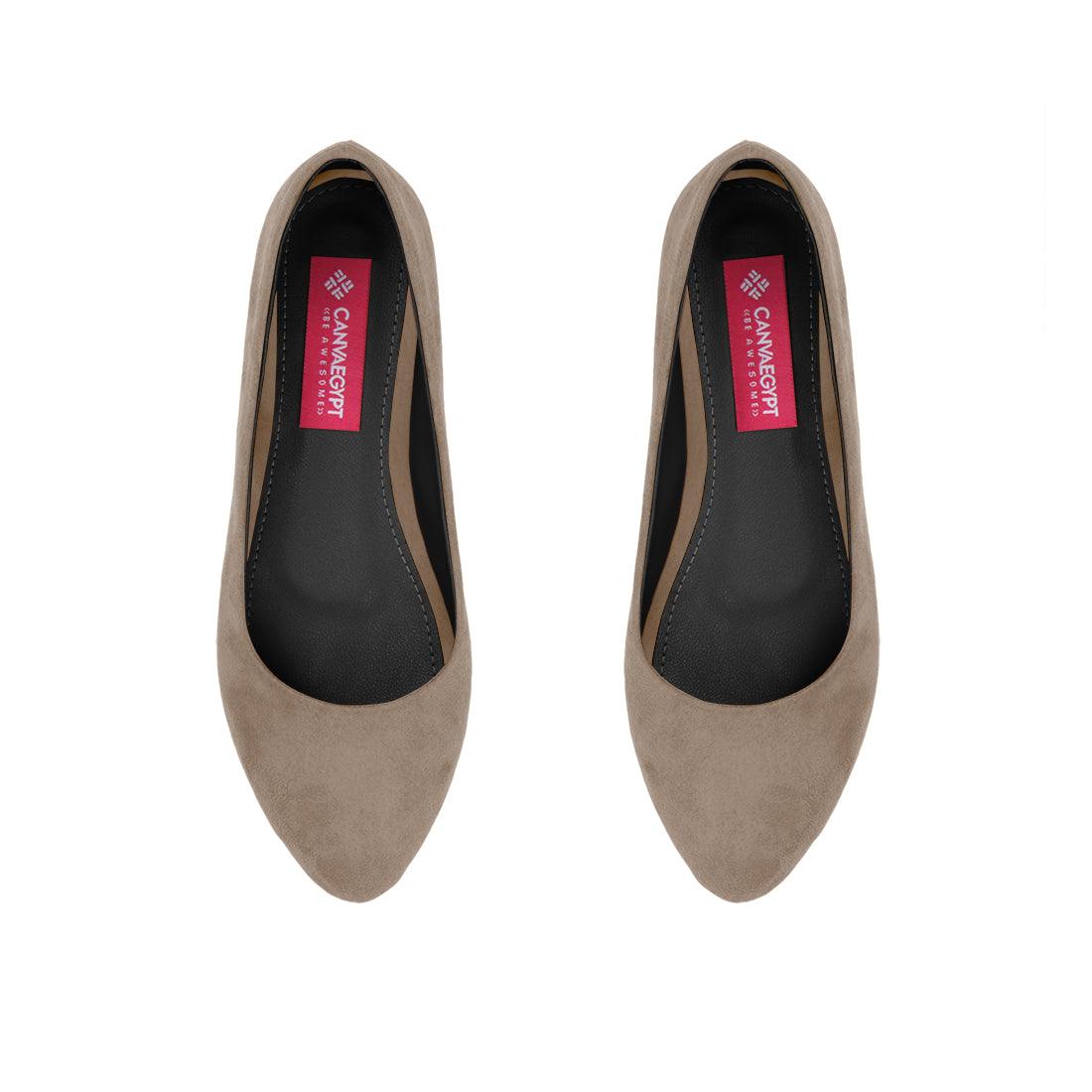 Tan Solid Round Toe - CANVAEGYPT