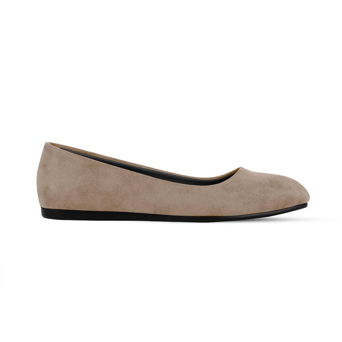 Tan Solid Round Toe