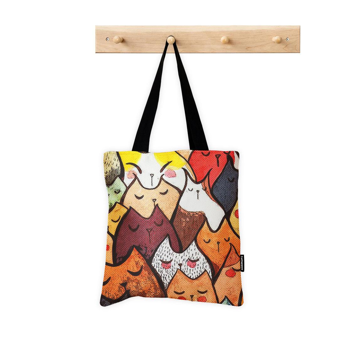 ToteBag Cats faces - CANVAEGYPT