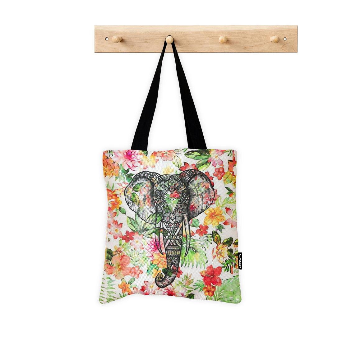 ToteBag Elephant Floral - CANVAEGYPT