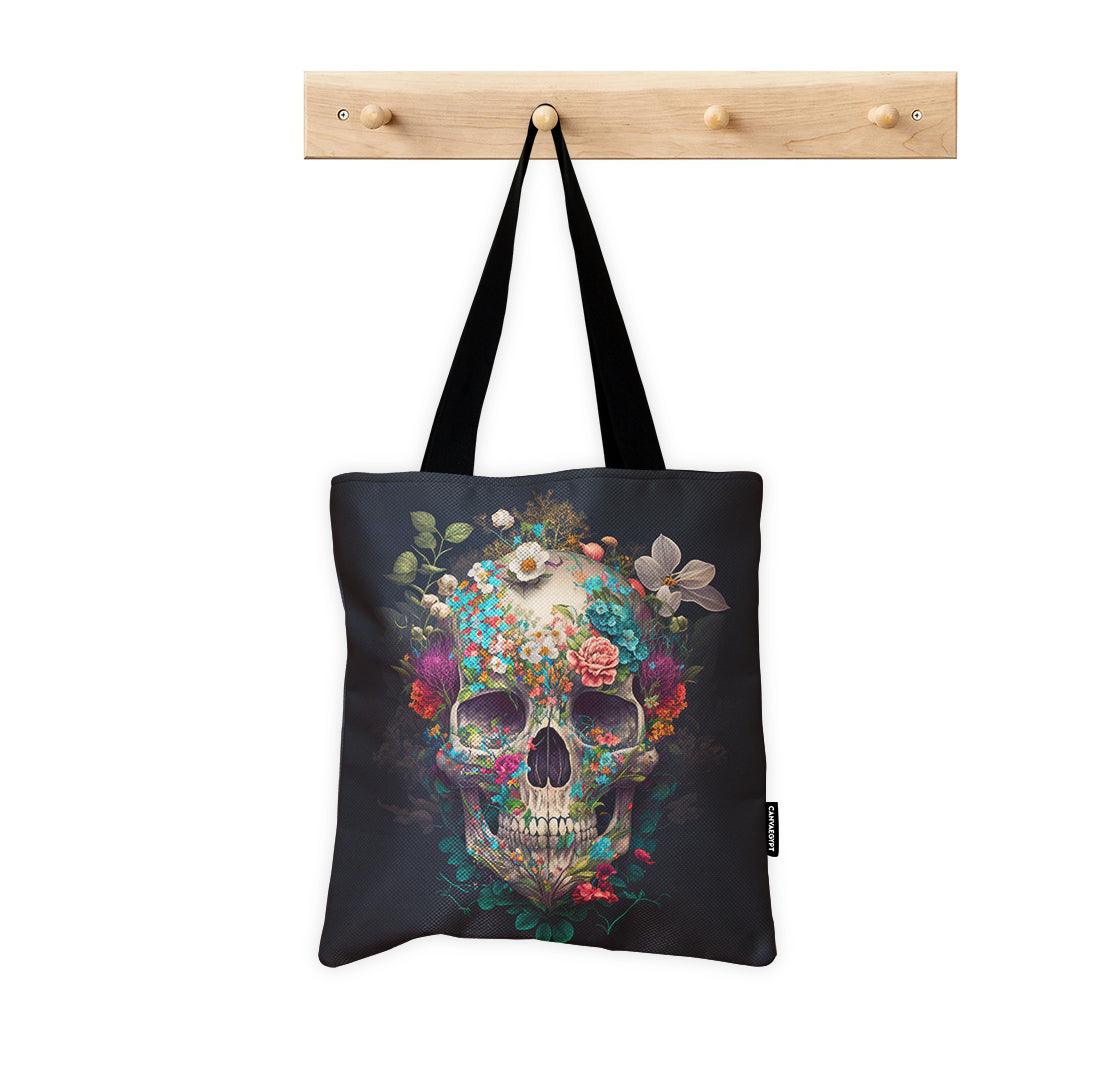 ToteBag Floral Skull - CANVAEGYPT