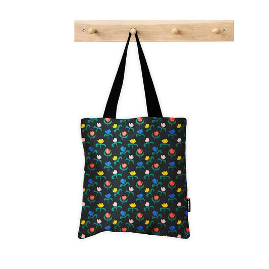 ToteBag Flowers in Black - CANVAEGYPT