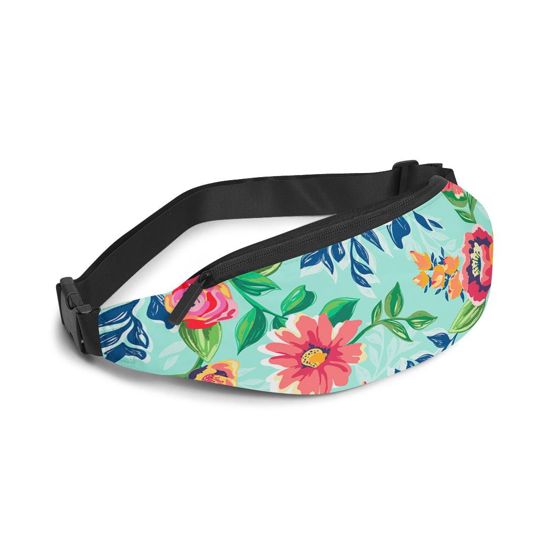 Waist Bag Cyan Floral - CANVAEGYPT