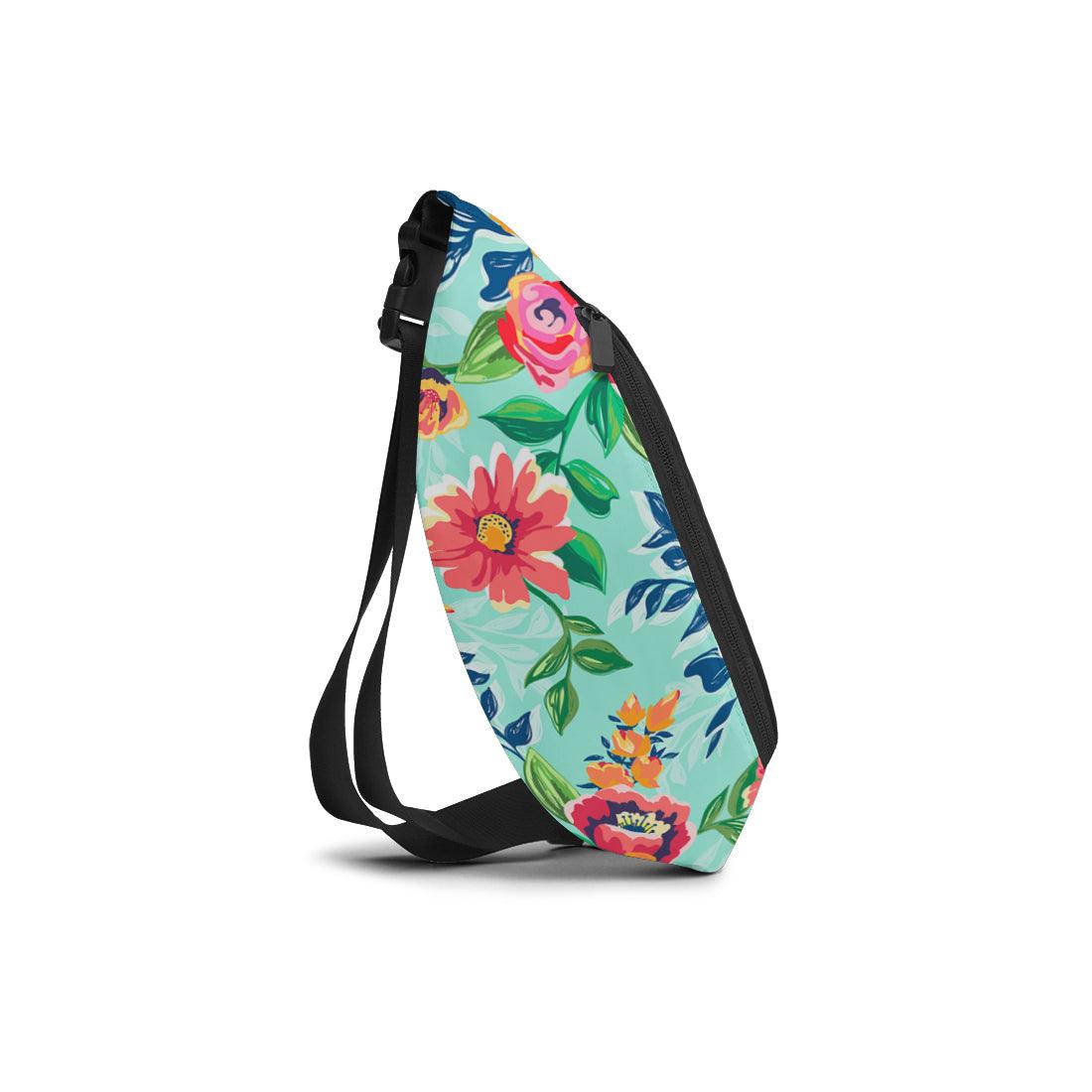 Waist Bag Cyan Floral - CANVAEGYPT