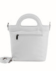 White Top Handle Handbag Skins