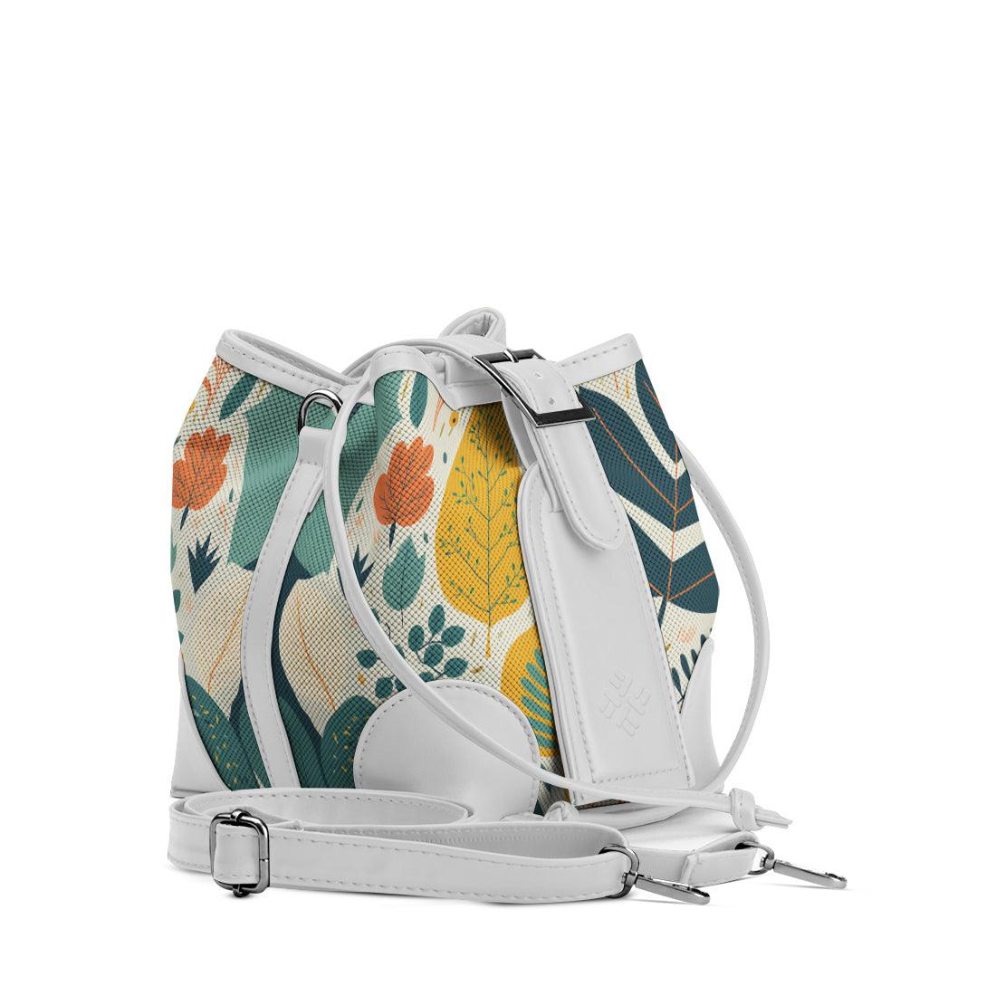 White Bucket Bags Leaves - CANVAEGYPT