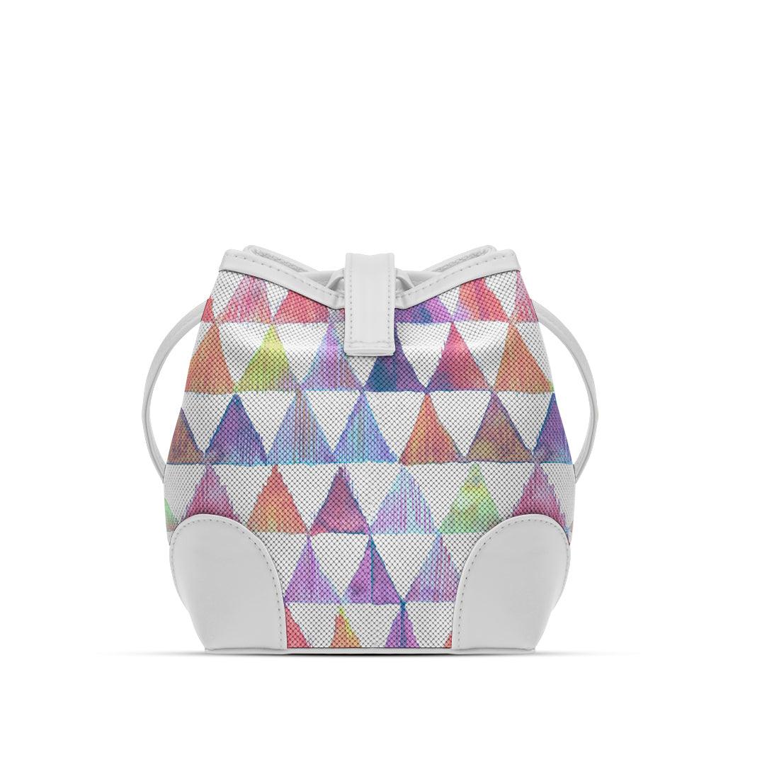White Bucket Bags Rainbow triangles - CANVAEGYPT