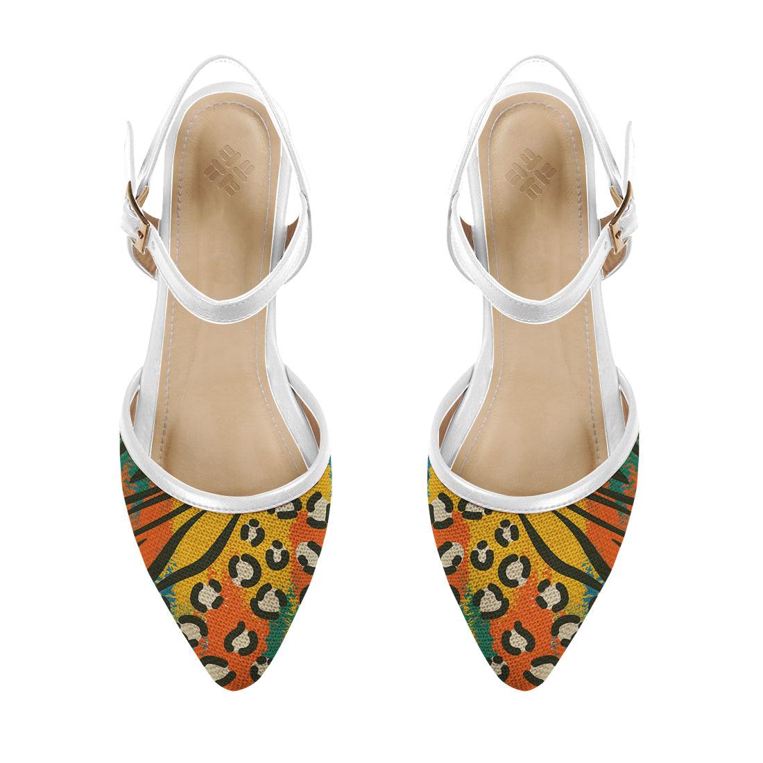White Closed Strap Sandal African Colors - CANVAEGYPT