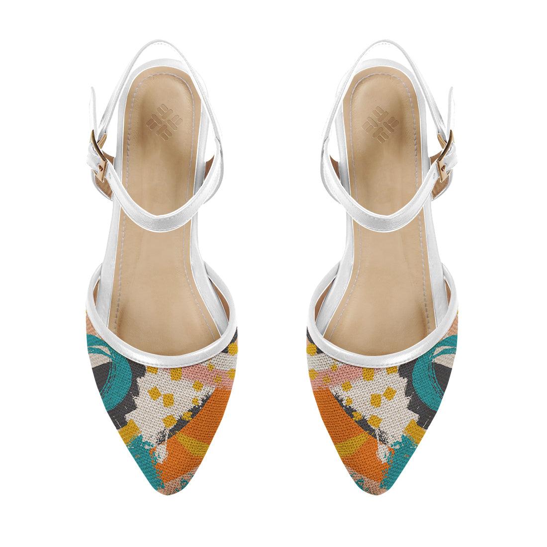 White Closed Strap Sandal Brushes - CANVAEGYPT