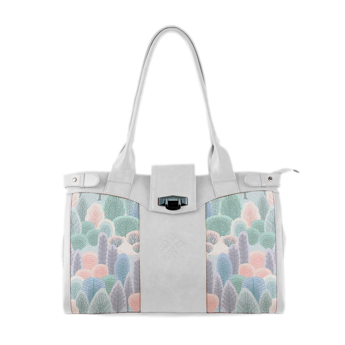 White Double Handle Large Bag Prickly Pear - CANVAEGYPT