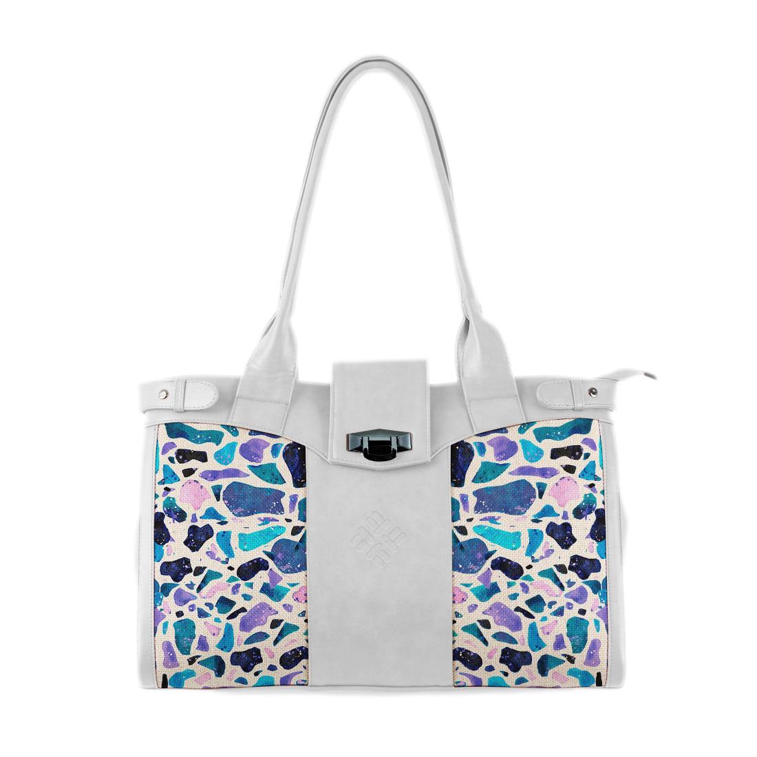 White Double Handle Large Bag Purples - CANVAEGYPT