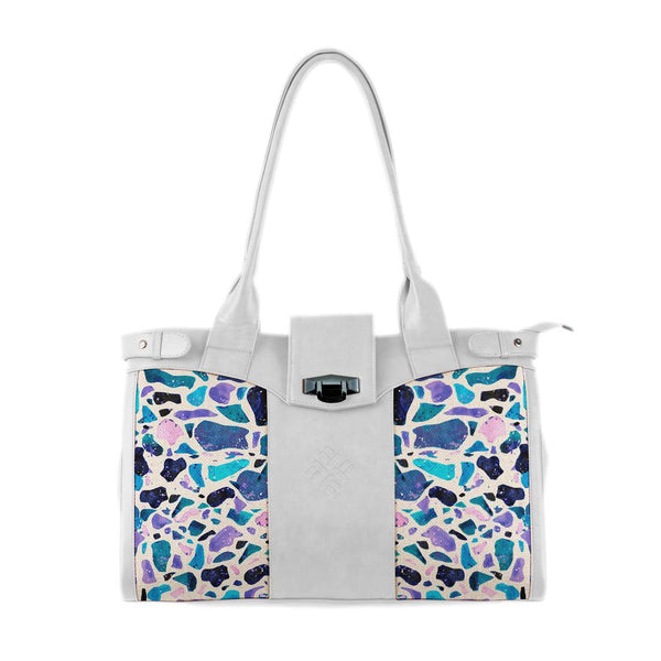 White Double Handle Large Bag Purples - CANVAEGYPT