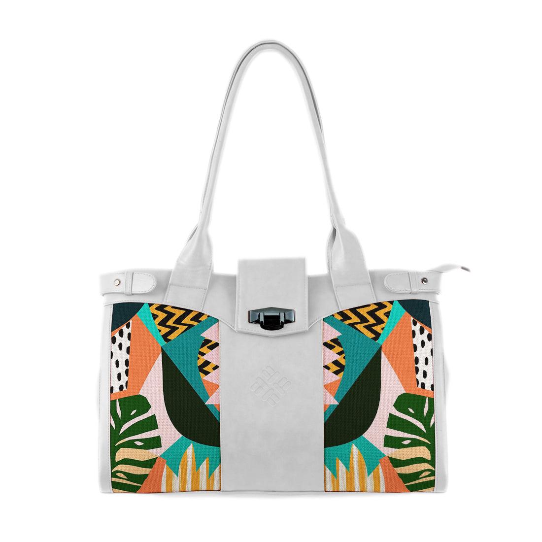 White Double Handle Large Bag Summer Art - CANVAEGYPT