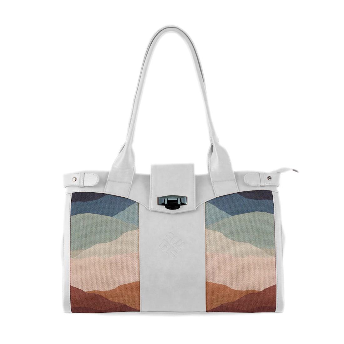 White Double Handle Large Bag Touching - CANVAEGYPT