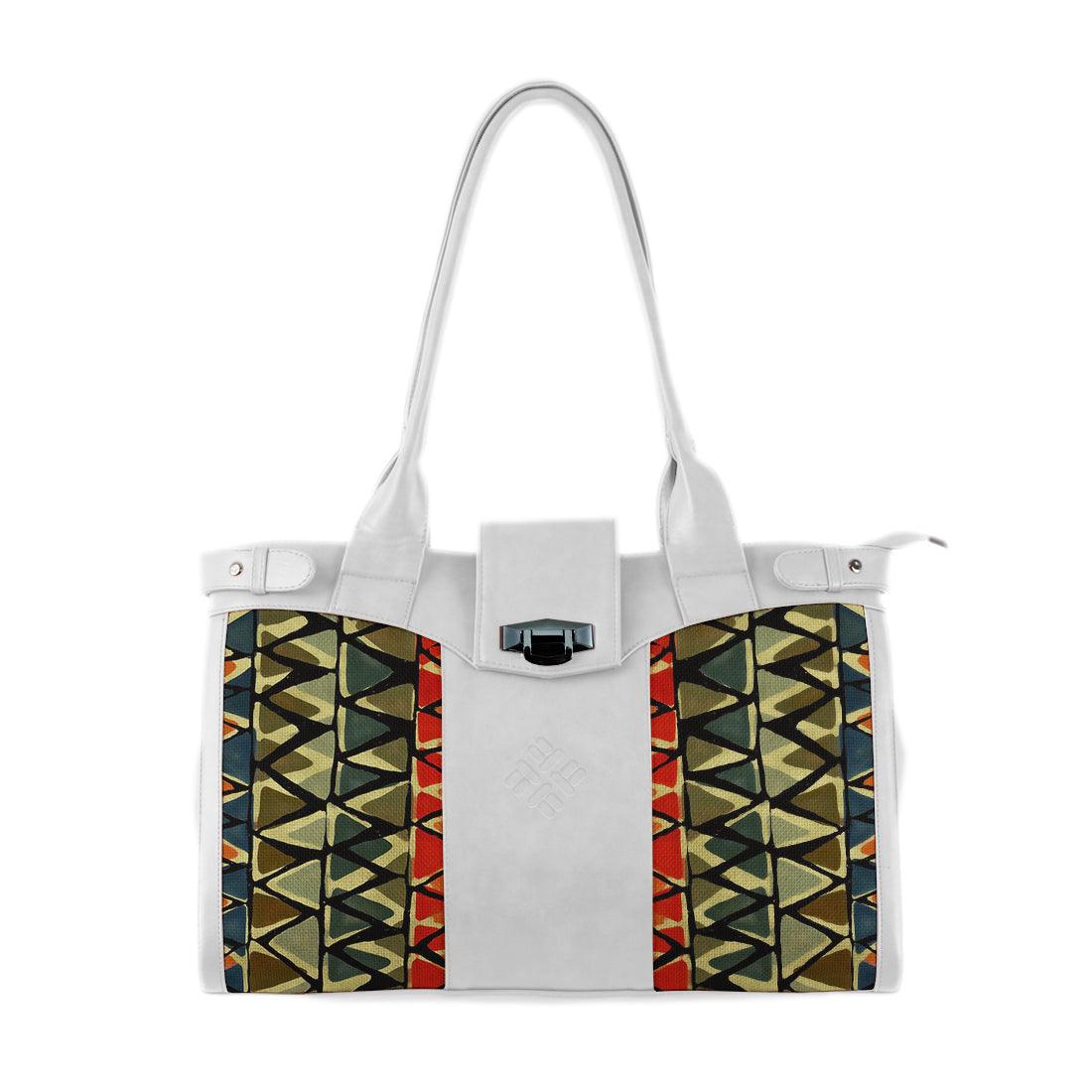 White Double Handle Large Bag Triangles - CANVAEGYPT