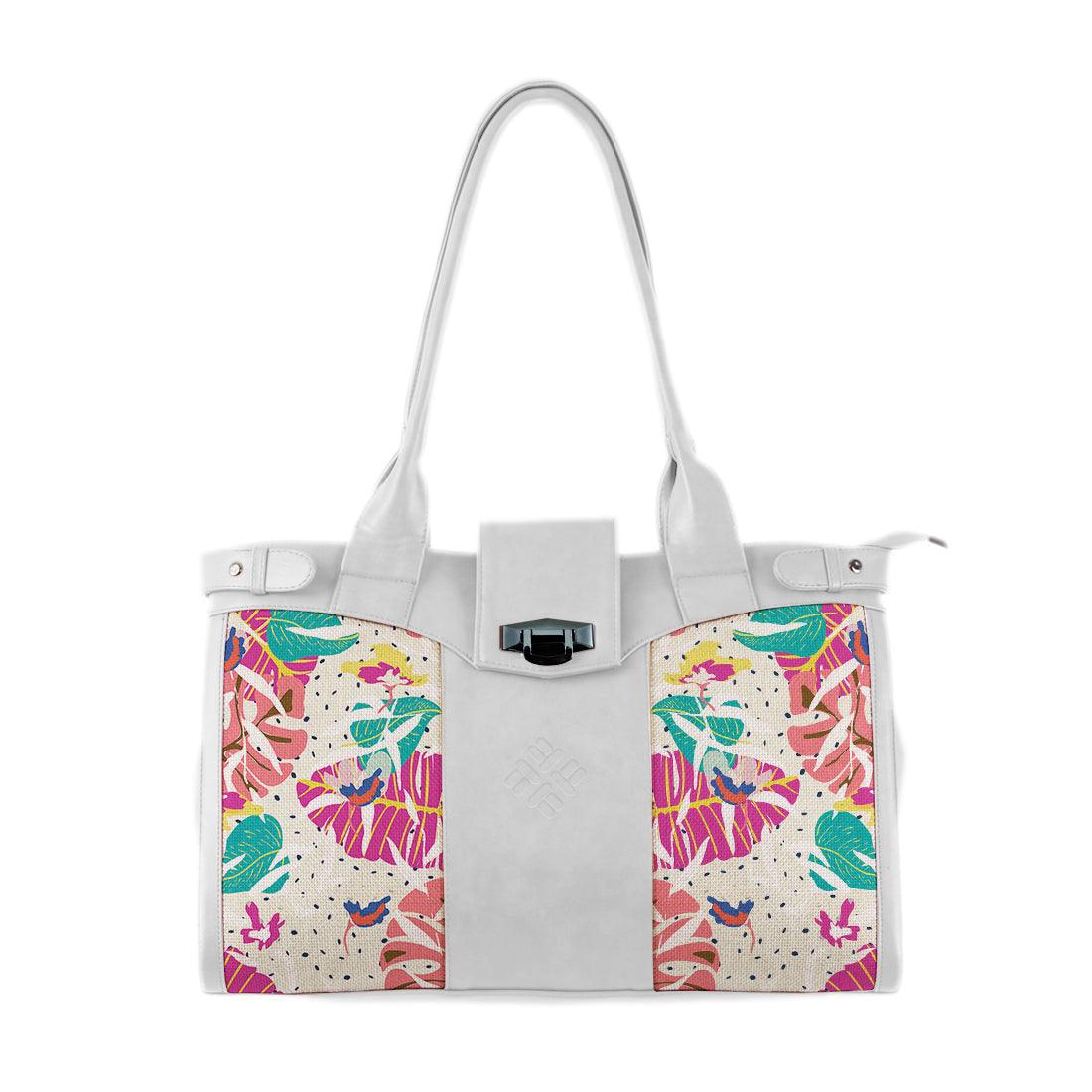 White Double Handle Large Bag Tropic - CANVAEGYPT