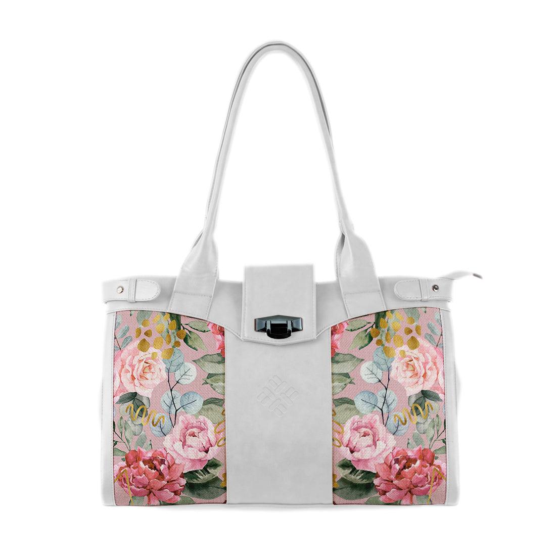 White Double Handle Large Bag Watercolor gentle - CANVAEGYPT