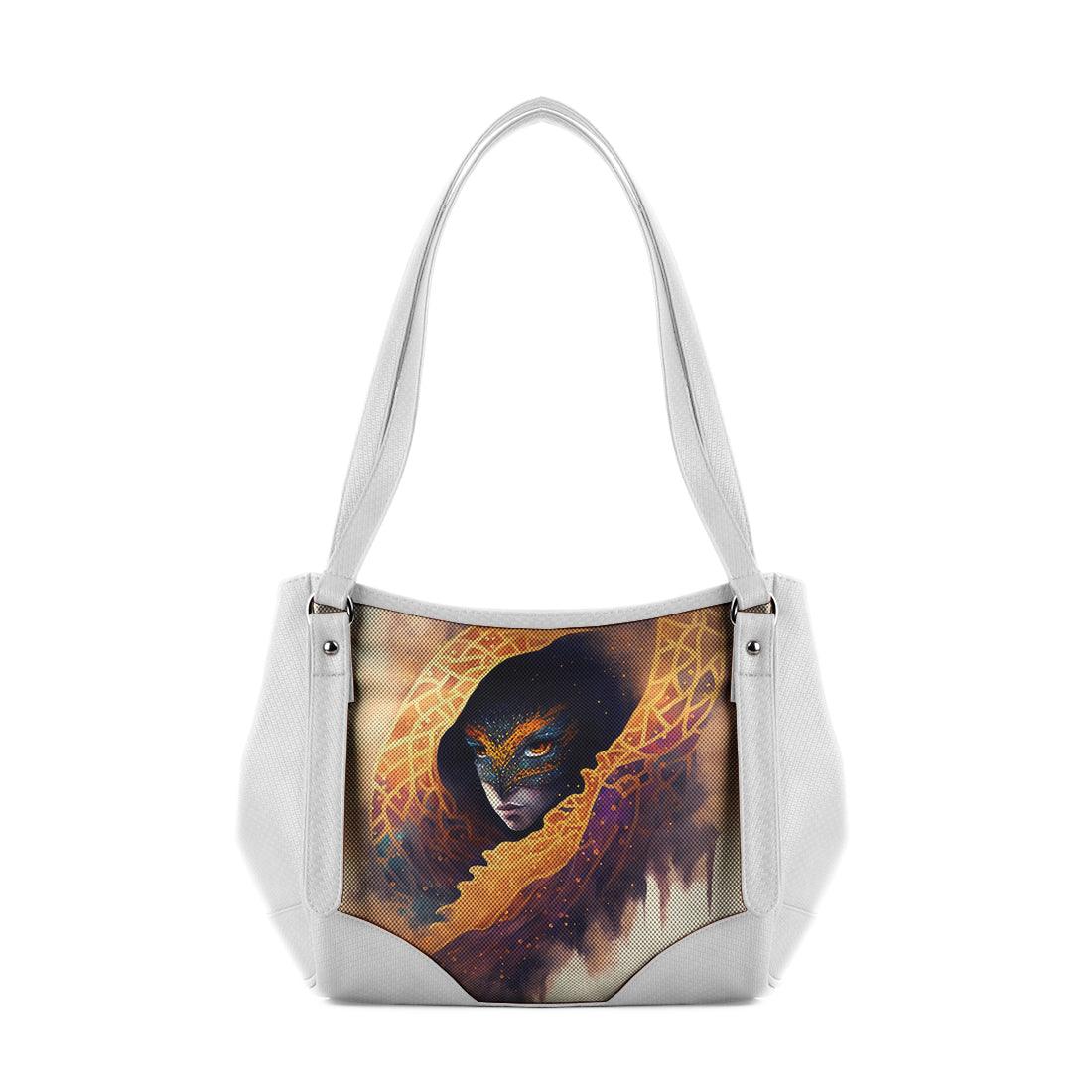 White Leather Tote Bag Fighter - CANVAEGYPT