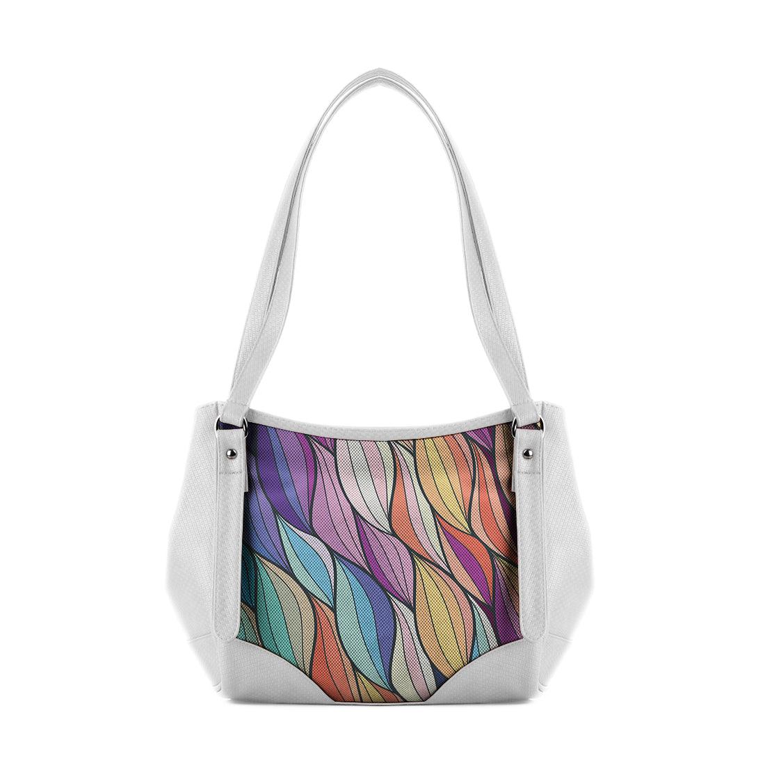 White Leather Tote Bag Flows - CANVAEGYPT