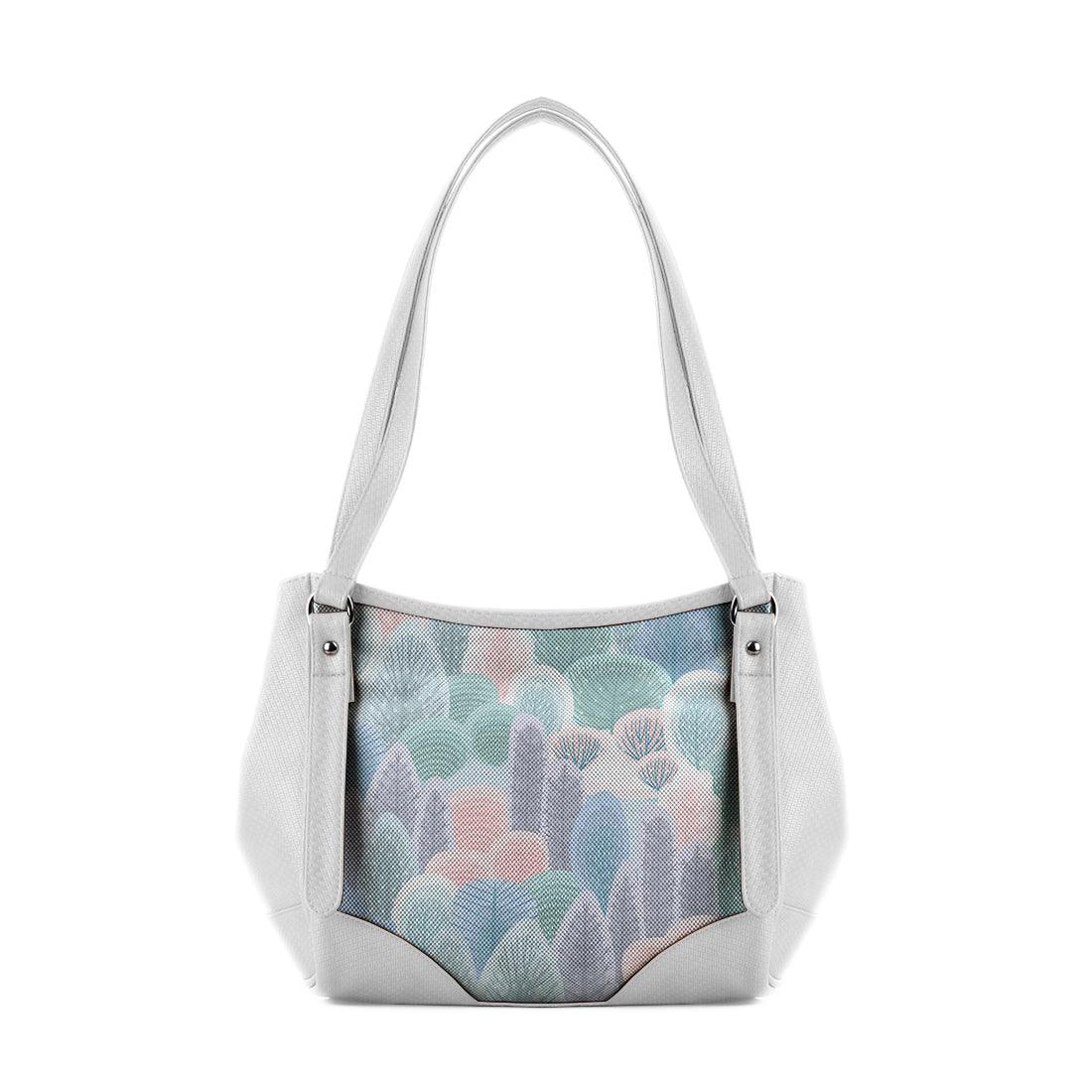 White Leather Tote Bag Prickly Pear - CANVAEGYPT