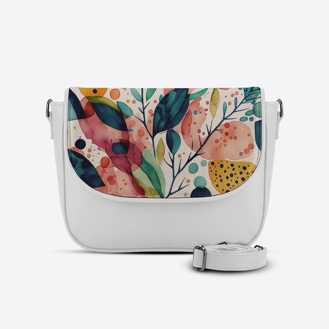 White Messenger Crossbody Leaves - CANVAEGYPT