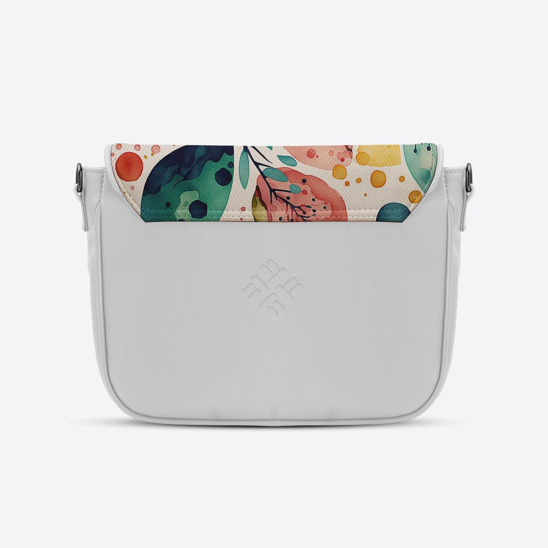 White Messenger Crossbody Leaves - CANVAEGYPT