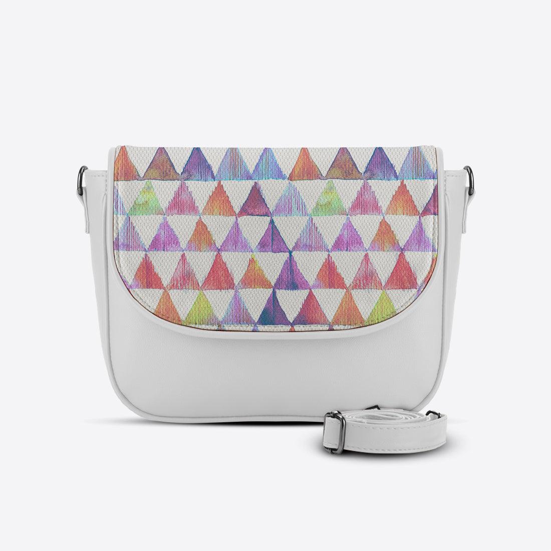 White Messenger Crossbody Rainbow triangles - CANVAEGYPT