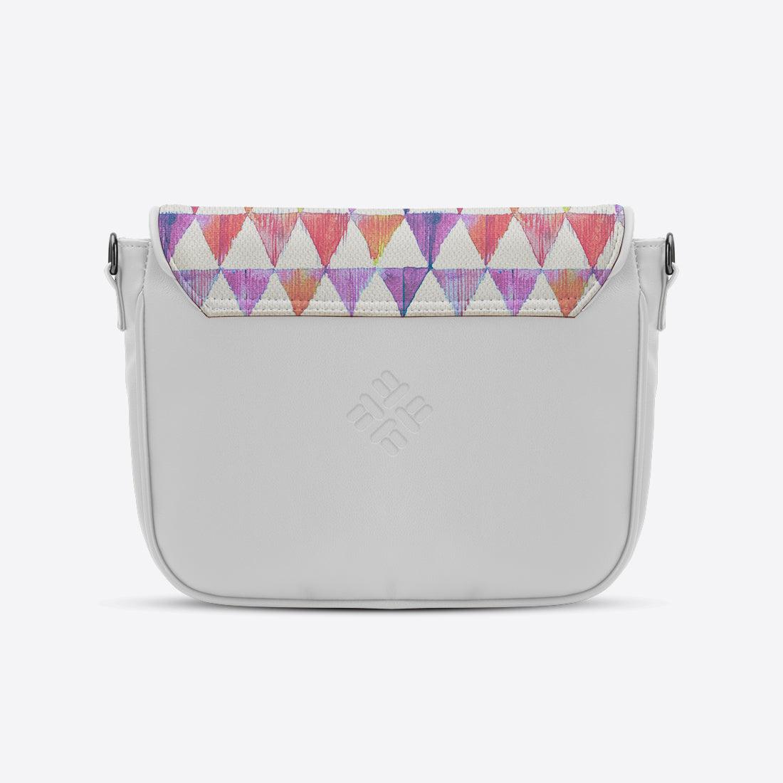 White Messenger Crossbody Rainbow triangles - CANVAEGYPT