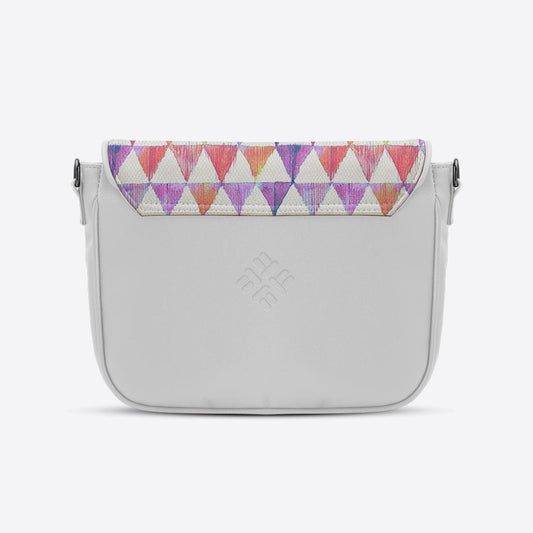 White Messenger Crossbody Rainbow triangles - CANVAEGYPT