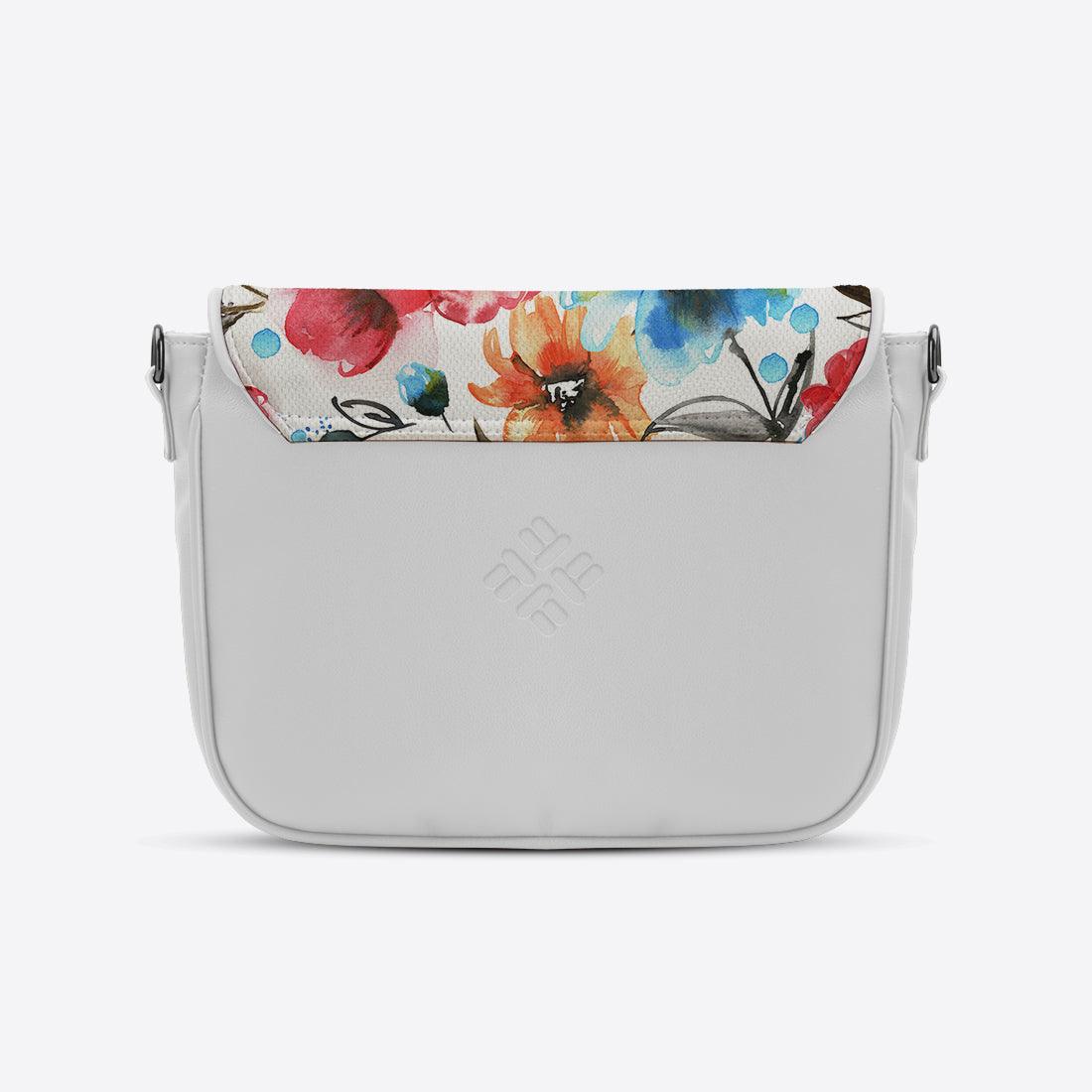 White Messenger Crossbody White Floral - CANVAEGYPT