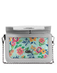 White Mini Embossed Chain Bag Floral