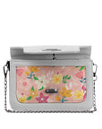 White Mini Embossed Chain Bag Rose Floral
