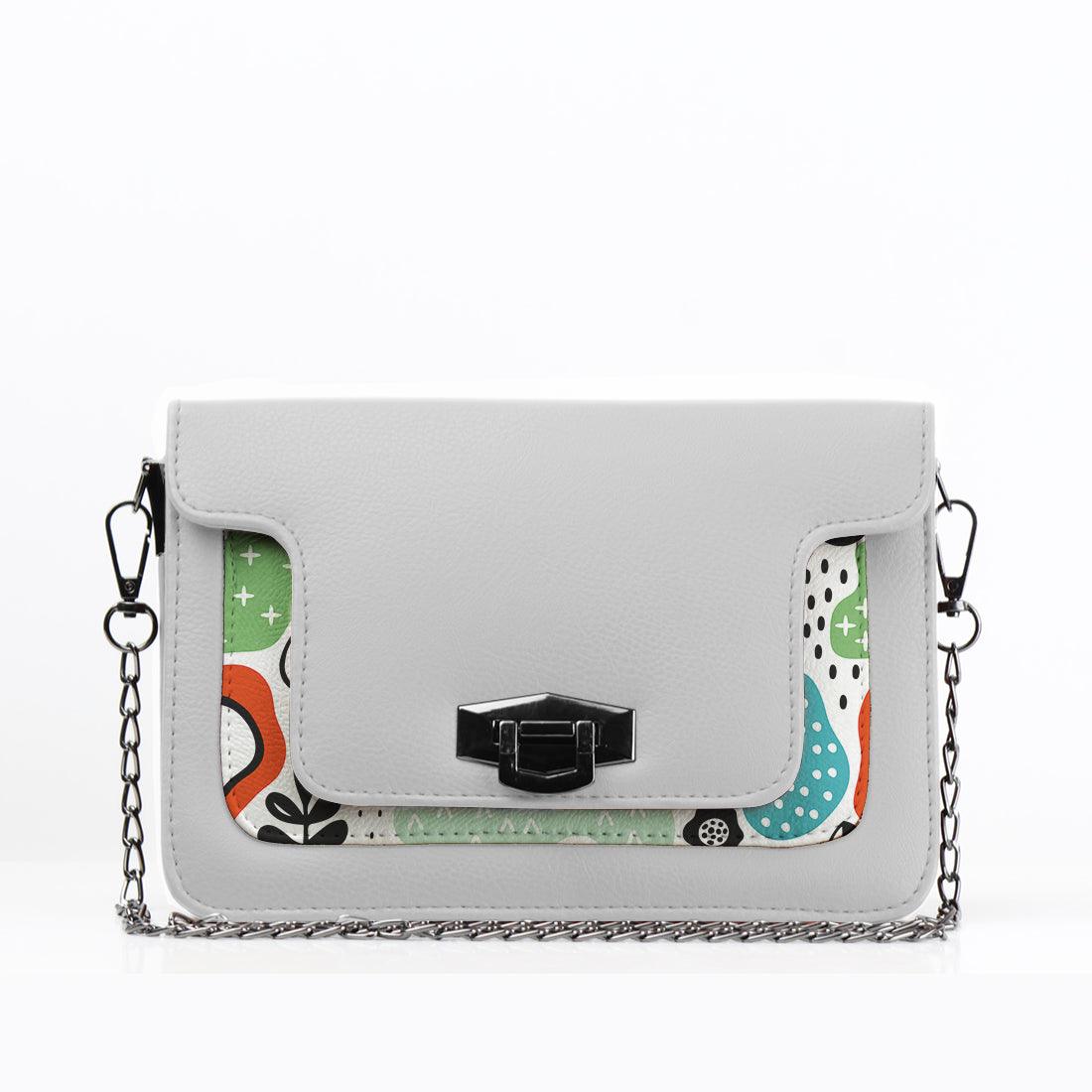 White Mini Embossed Chain Bag Shapes - CANVAEGYPT